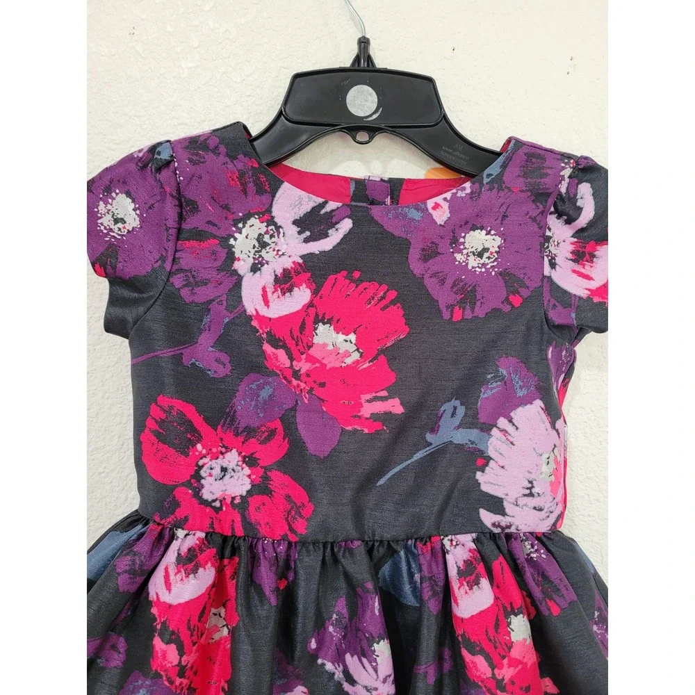 Gymboree Girls Floral Fit and Flare Party Dress Size‎ 4 Pink Purple NWT #1